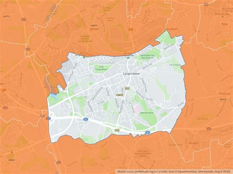 PLZ 44892 in Bochum, Stadtteil (e) mit der Postleitzahl 44892 .